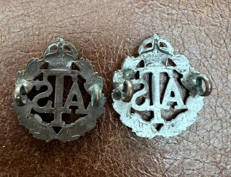 Auxiliary Territorial Service ATS Officers Bronze Collar Badges — image 2