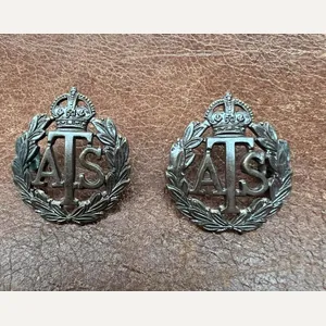 Auxiliary Territorial Service ATS Officers Bronze Collar Badges