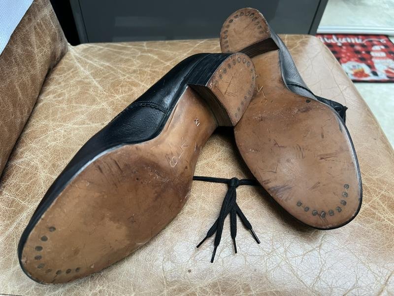 Black Women's Civil Defence Shoes 1954 Dated Size 6L — image 2