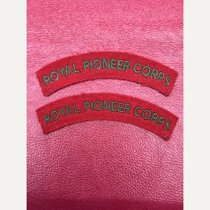 Royal Pioneer Corps Shoulder Titles Matched Pair
