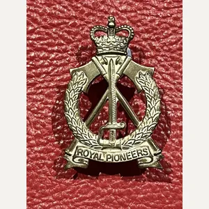 Royal Pioneers Frosted Silver Finish Cap Badge