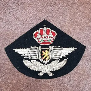 Belgium Air Force Officers Bullion Cap Badge