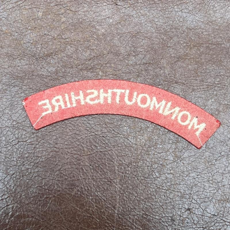 Monmouthshire Shoulder Title Paste Back WW2 — image 2