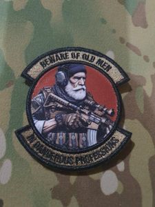 US Imported Velcro Patch BEWARE OF OLD MEN IN DANGEROUS …