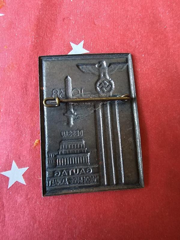 WW2 German Tinnie Gautag Magdeburg 1938 — image 2