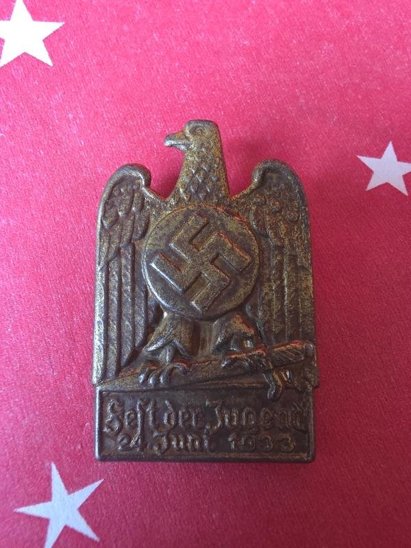 German WW2 Tinnie 1933 Festival of Youth HJ Hitler Youth — image 2