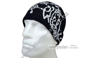 Beanie Mil-tec with skull – black