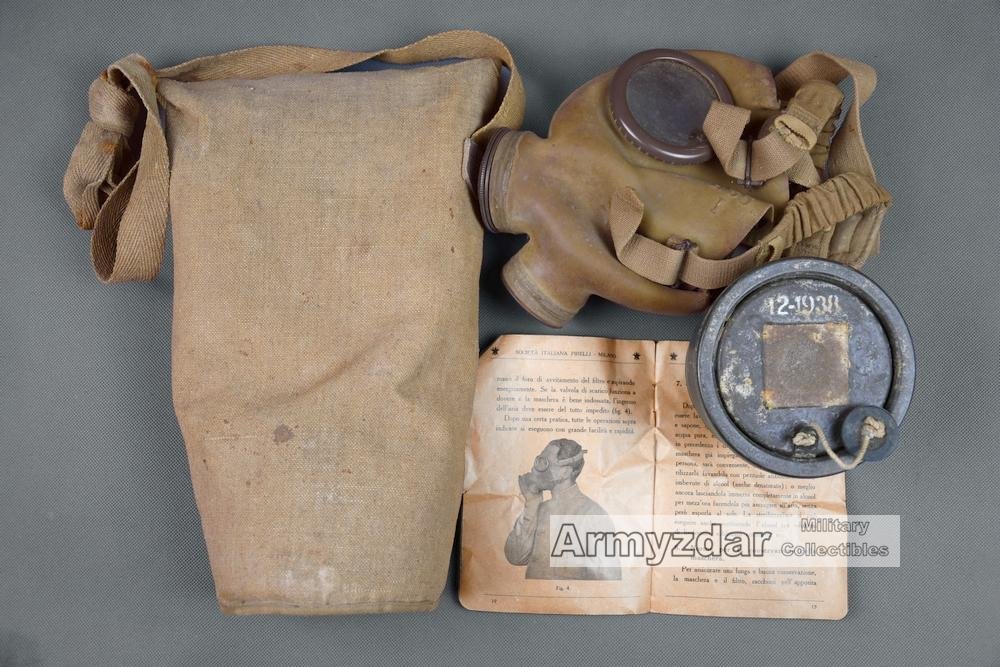M35 Italian gas mask with bag (Maschera antigas) — image 2