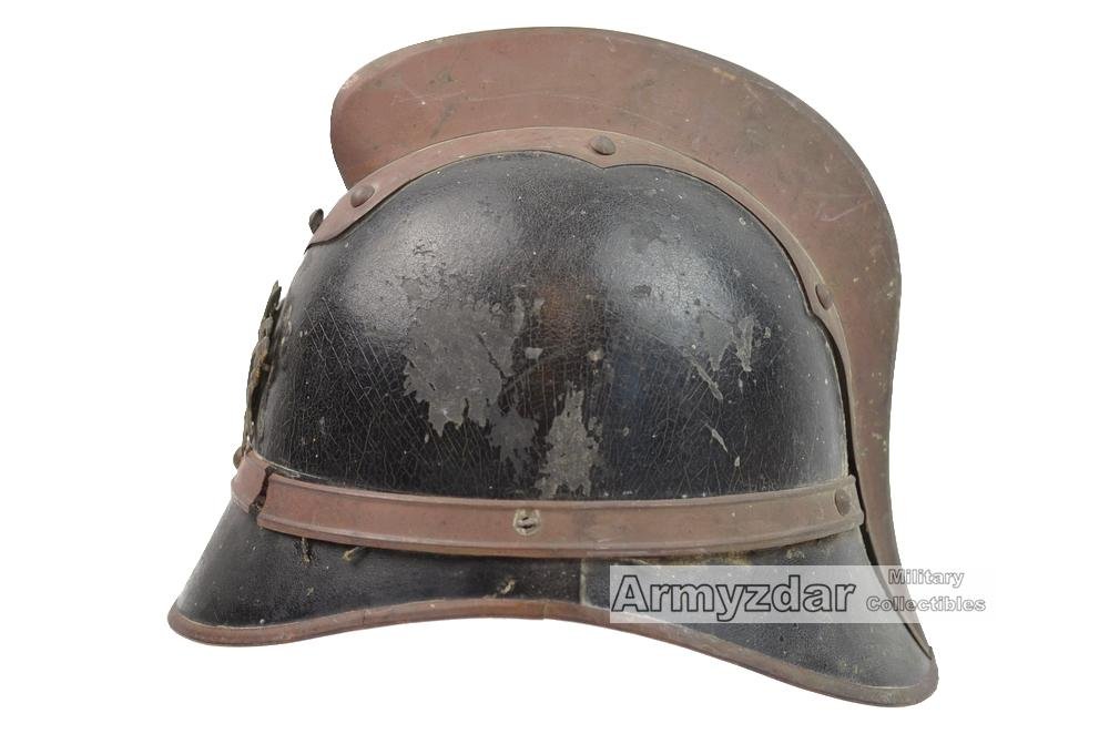 Czechoslovakian fireman leather helmet — image 2