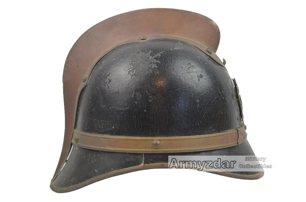 Czechoslovakian fireman leather helmet — image 4