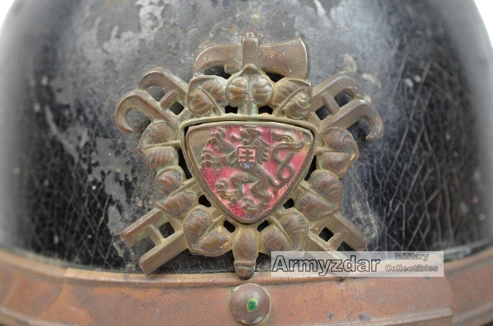 Czechoslovakian fireman leather helmet — image 5
