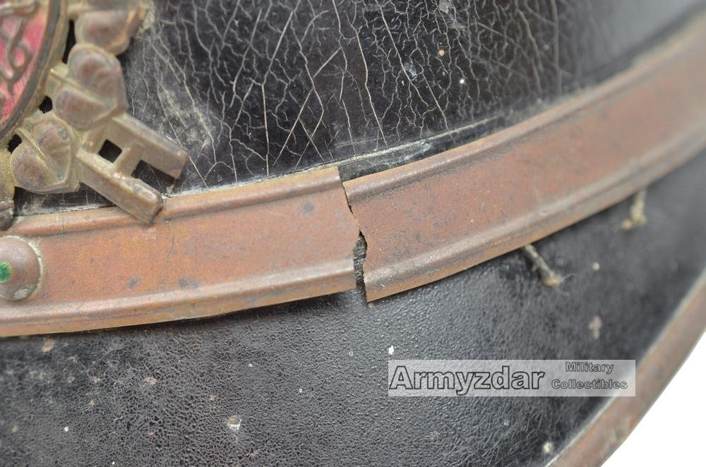 Czechoslovakian fireman leather helmet — image 6