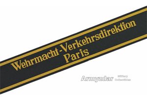 Repro WH Cuff title „Wehrmacht-Verkehrsdirektion Paris'