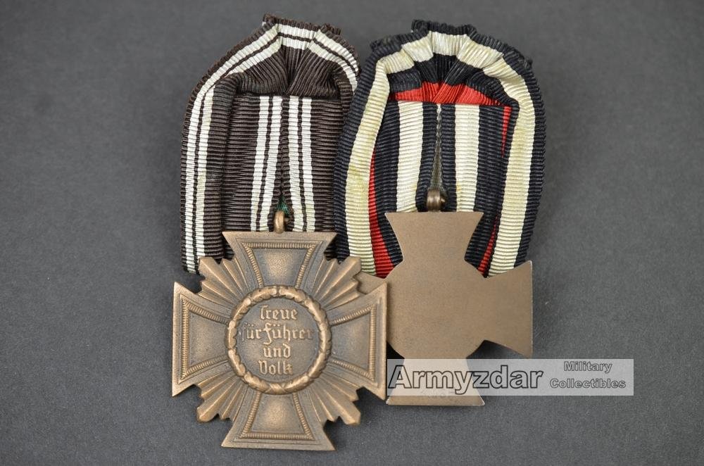 Ordenschnalle Ehrenkreuz für Frontkämpfer + NSDAP Dienstauszeichnung in Bronze — image 3