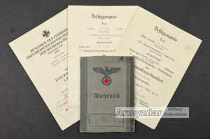 WH Wehrpaß + decrees „Inf.Ers.Btl.499'