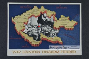 Propaganda Postkarte „Wir danken unserm führer'