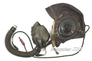 WW2 USAF Leather Flight helmet + Oxygen mask