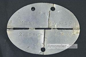 WH Dog-tag „2.Ers. J.R.19″