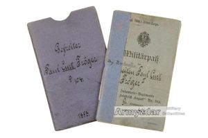 Militärpaß 'Infanterie-Remiments Friedrich August Nr. 104.'