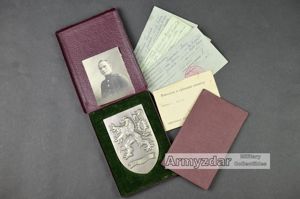 Czechoslovakian plaque + documents