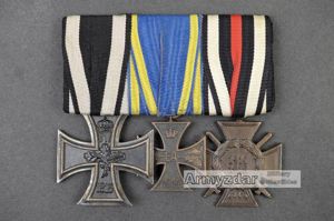 Ordenschnalle EK II 1914+Braunschweig Kriegsverdienstkreuz 2. Klasse 1914+Ehrenkreuz für Frontkämpfer …