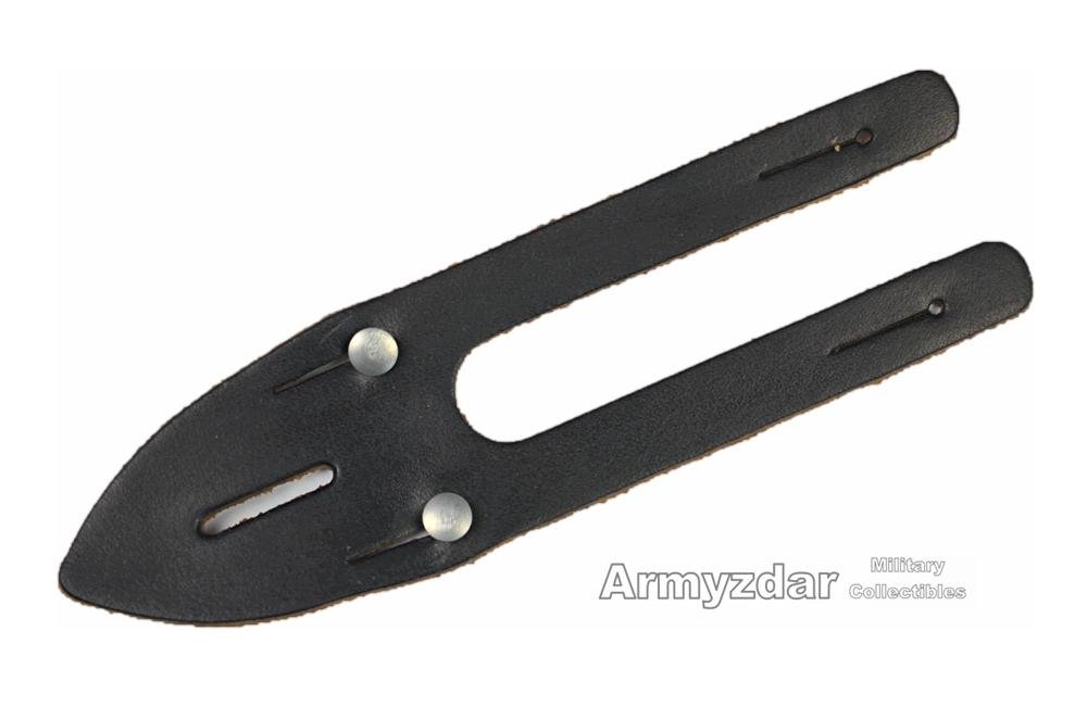 Repro German binocular leather neck strap + buttoning flap – black — image 2