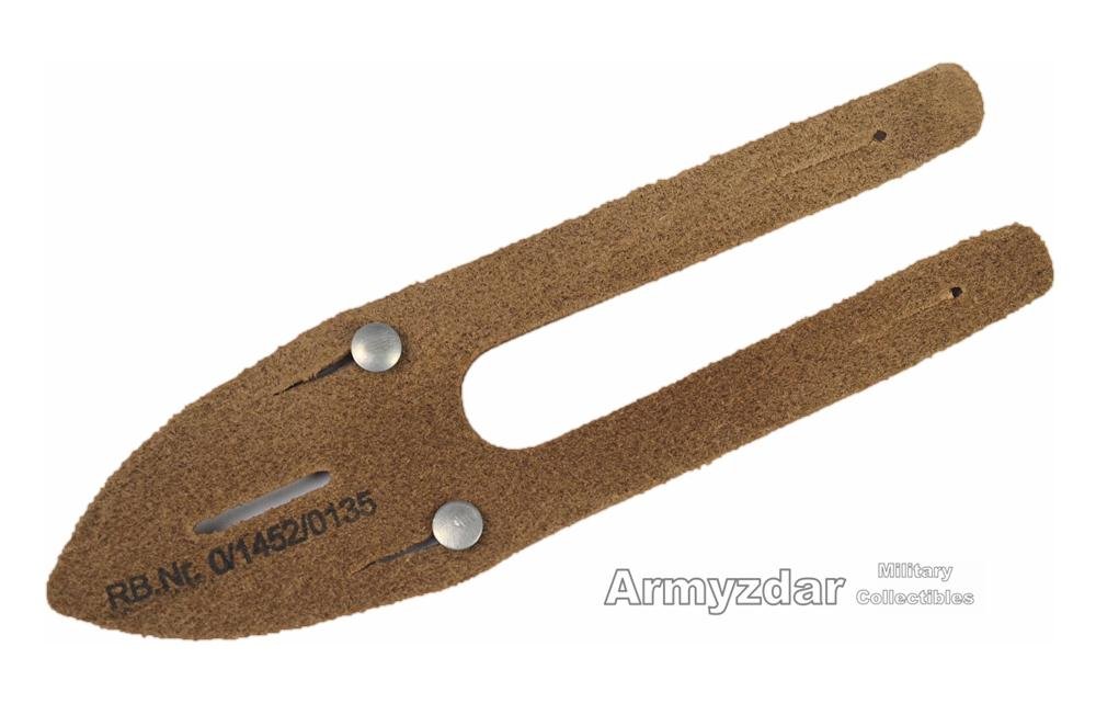 Repro German binocular leather neck strap + buttoning flap – black — image 3