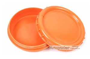 Repro German orange plastic butter dish