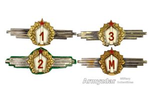 Czechoslovakian rank badges 'I.II. III.M'