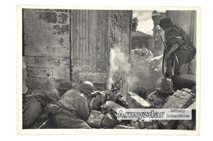 SS Postkarte – Kampf um eine Ortschaft in Osten