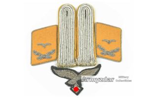 LW Leutnant collar tabs+shoulder boards+eagle– fliegende Truppe