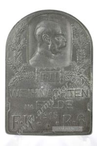 Austria-Hungary cap badge – WEIHNACHTEN IM FELDE F.K. 1915 R.6