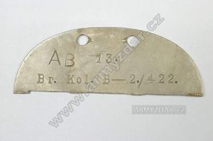 German half dog-tag – Br. Kol. B-2./422.