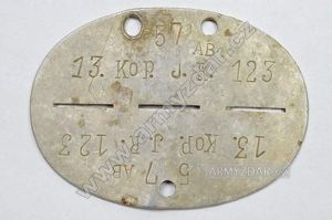 ID dog-tag – 13. Kop. J.R. 123
