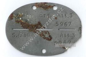 ID dog-tag – 5./ San. Ers. Abt. 3