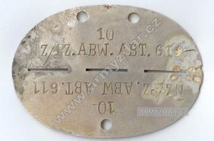 ID dog-tag – NZ/PZ. ABW. ABT. 611