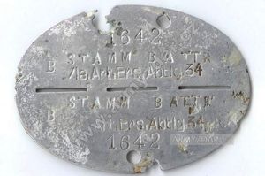 ID dog-tag – STAMM BATTR / le.Art.Ers.Abtlg.34