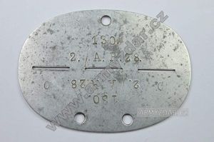 ID dog-tag – 2./ A. R. 28. 130.