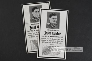 2x WH Death notice „Artillerie Rgt.'