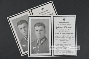 2x WH Death notice „Infant.-Rgt.'