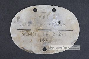 WH Dog-tag 'SCHÜTZ. KP. 2/271'