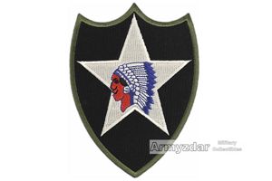 Repro US 2nd ID Green border patch