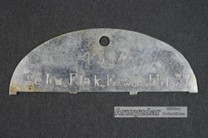 LW Stainless steel half dog-tag 'Schw.Flak.Ers.Abtl.37'