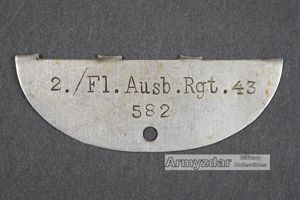 LW Stainless steel half dog-tag '2./Fl.Ausb.Rgt.43'