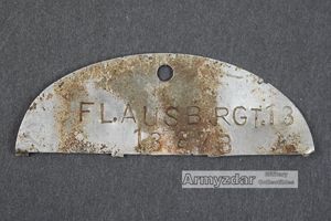 LW Stainless steel half dog-tag 'FL.AUSB.RGT.13'