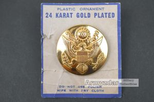 WW2 US Army EM Visor cap badge '24 Karat Gold'