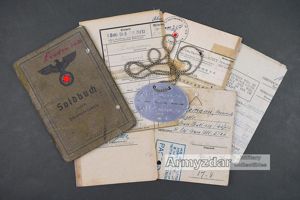 LW Soldbuch + dog-tag '2/BAU-BATL.231'