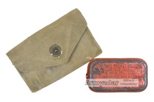 US M1942 Tan first aid pouch + dressing