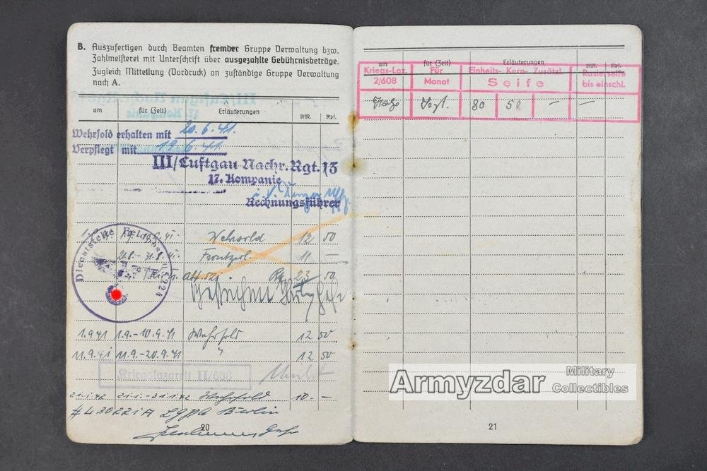 LW Soldbuch „Ln.Fspr.Ers.Kop.mot.17/13 Nbg.' — image 11