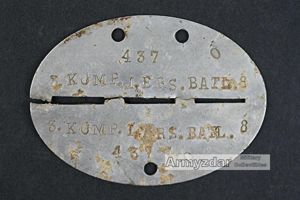 WH Dog-tag „3.KOMP.I.ERS.BATL.8'